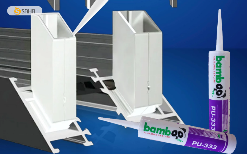 Gia cố và ép góc khung cửa nhôm kính Gia cố và ép góc khung cửa nhôm kính