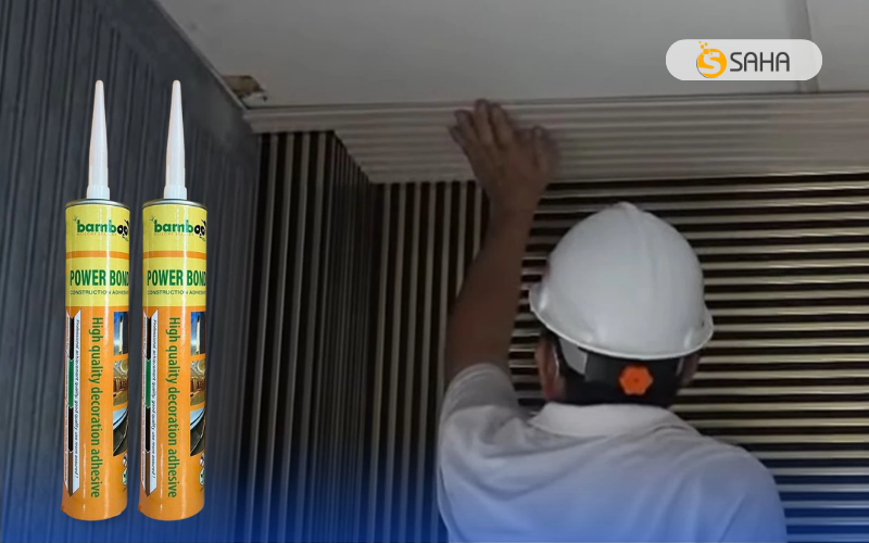 Keo Bamboo Power Bond thi công tấm ốp nhựa trần nhà